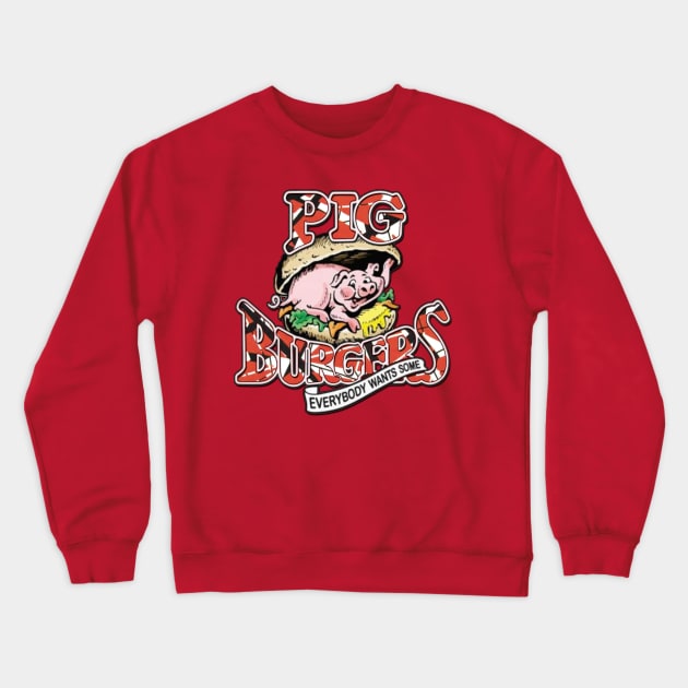 Pig Burgers VH-ized! Crewneck Sweatshirt by RetroZest